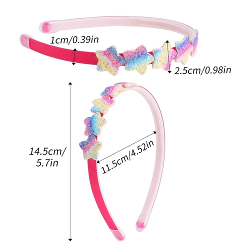 Miniatura 2 de Diademas para niñas, 10 unidades, diadema brillante para bebé, bandas para el cabello con purpurina, bandas coloridas para la cabeza para niñas