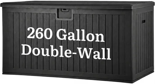 Miniatura 30 de YITAHOME Caja grande de resina de 100 galones, cajas de almacenamiento al aire libre para muebles de patio, cojines de exterior, herramientas