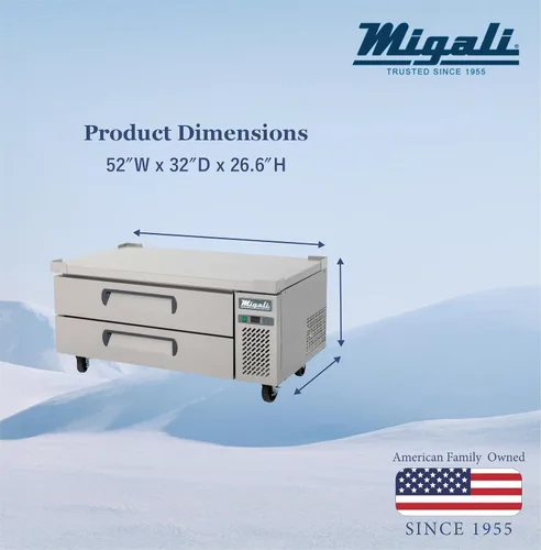 Miniatura 2 de Migali C-CB52-HC Base de chef refrigerada de 52 ″ de ancho