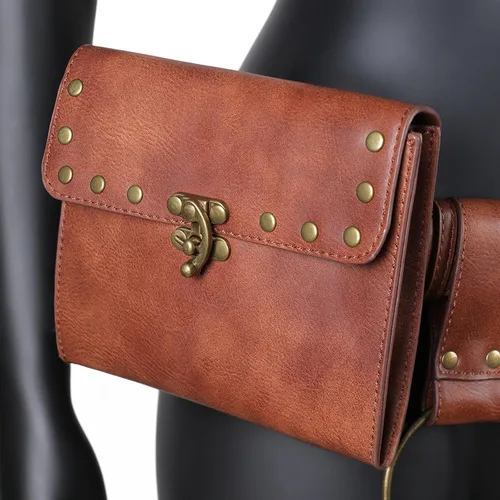 Miniatura 6 de Accesorio de disfraz renacentista, bolsa de cinturón retro, estilo steampunk, medieval, casual, para festivales góticos, cosplay