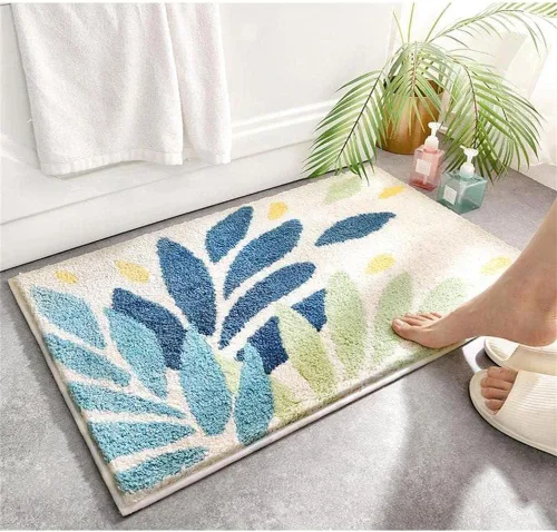 Tiita Tapete para interiores, tapete para puerta delantera y trasera, lavable a máquina, suave, tapete de baño para entrada, 32 x 20 pulgadas, hojas