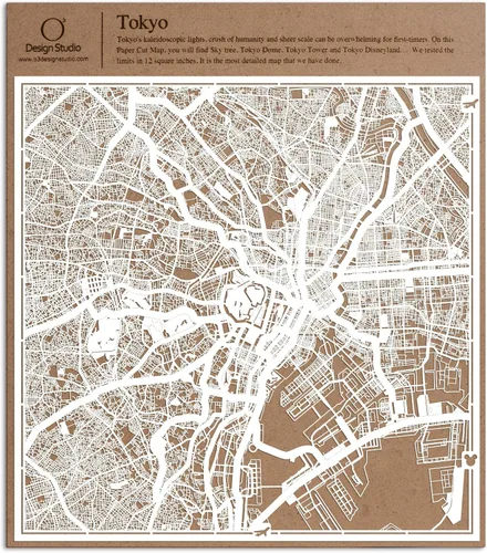 Miniatura 38 de O3 Design Studio Aberdeen - Mapa de papel cortado en papel blanco de 12 x 12 pulgadas