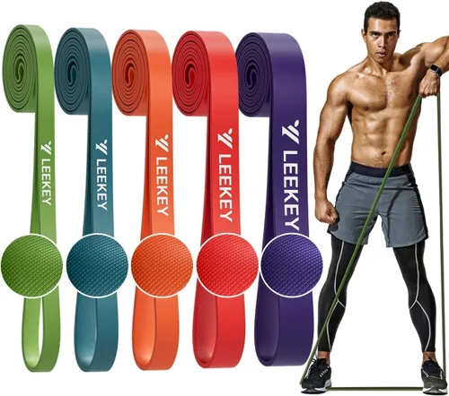 Miniatura 11 de LEEKEY Pull Up Assistance Bands,Muit Levels Resistance Bands for Senior/Adults,Exercise Bands with Door Anchor, Strength Bands for Fitness Training