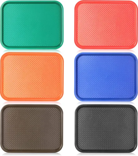 Miniatura 9 de New Star Foodservice Bandeja de comida rápida, juego de 12 (rojo, 10 x 14 pulgadas)