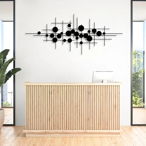 Miniatura 2 de Arte de pared de metal geométrico, arte de pared de metal moderno de mediados de siglo, arte abstracto de pared de metal, escultura de pared Plata