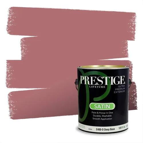 Miniatura 22 de Prestige Paints Pintura exterior e imprimación en uno, 1 galón, plano, coincidencia comparable de Valspar* Amber Rose*