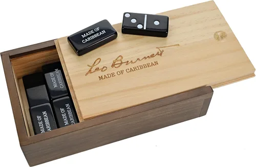 Miniatura 8 de WE Games Juego de dominó negro doble grabado personalizado de 6 en caja de madera Grabado de texto