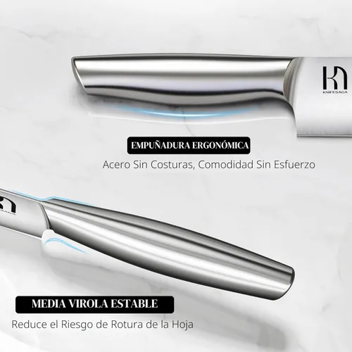 Miniatura 5 de KnifeSaga Juego de cuchillos de cocina premium, juego de 14 piezas de acero inoxidable japonés de alto carbono, afilado duradero, juego de cuchillos