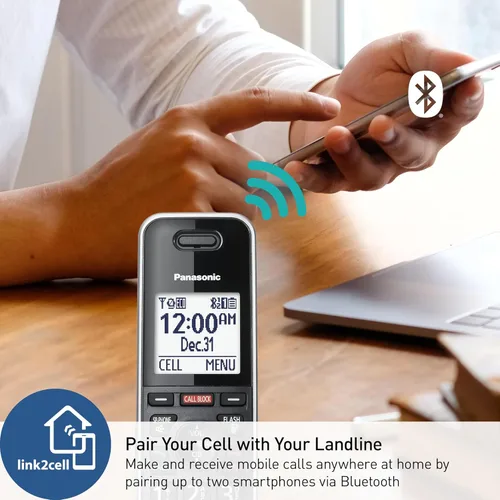 Miniatura 3 de Panasonic Link2Cell Teléfono con Cable e Inalámbrico Expandible con Sistema de Contestación Digital y Bloqueador de Llamadas Inteligente, Una Unidad