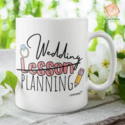 Miniatura 4 de Taza de planificación de lecciones de boda para profesores, regalos para novia, taza de café de compromiso
