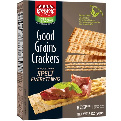 Miniatura 8 de Snacktery Everything Flatbread Crackers - Galletas finas totalmente naturales en 8 paquetes que se mantienen frescos, galletas de pan planas