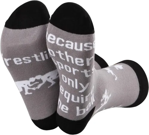 Miniatura 2 de MBMSO 2 pares de calcetines de lucha libre, regalos de luchador, calcetines de lucha libre porque otros deportes solo requieren calcetines de una