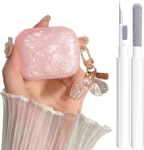 Miniatura 18 de Bonita funda transparente para AirPods Pro 2/1 Gen, diseño de lazo 3D femenino, funda protectora y a prueba de golpes de TPU suave Kawaii para Apple