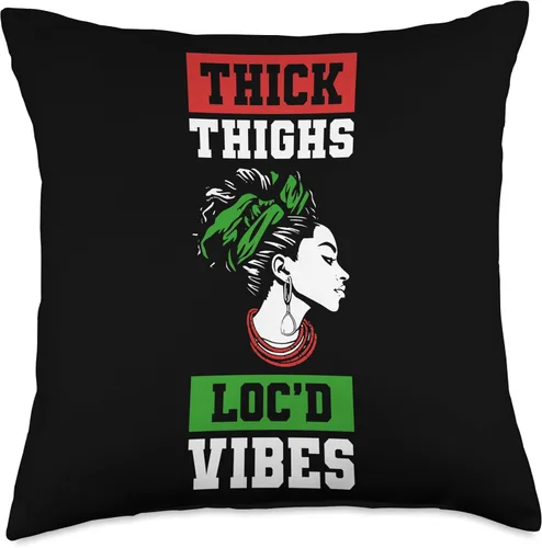 Miniatura 4 de Locs Afro Dreadlocks Love Natural Beauty Hair Locd Thick Thighs Loc'd Vibes Afro Hair - Almohada africana americana, 16 x 16 pulgadas, multicolor