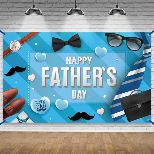 KatchOn, Pancarta extragrande para el día del padre, 72 x 44 pulgadas, pancartas azules del día del padre, decoraciones del día del padre,
