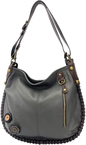 Miniatura 3 de CHALA Bolso de mano con encanto, cruzado o hombro, convertible grande, color marrón