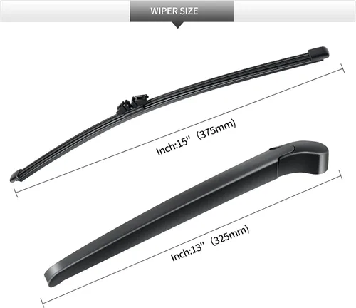 Miniatura 3 de Juego de limpiaparabrisas trasero, 2 piezas de limpiaparabrisas trasero y brazo de repuesto para BMW X5 E70 2007-2013, conjunto de brazo