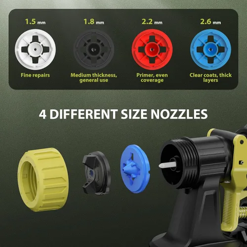 Miniatura 3 de Pulverizador de pintura inalámbrico compatible con batería Dewalt de 20 V (batería no incluida), 33.8 fl oz/min de alto flujo, contenedor de 40.6 fl