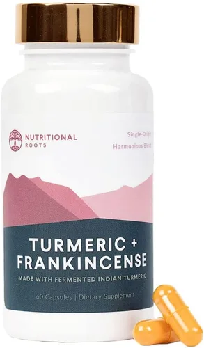 Nutritional Roots - Cúrcuma india + incienso - Con 95% de curcuminoides, curcumina longa, boswellia serrata y pimienta negra - Apoya la salud de las