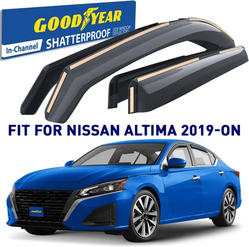 Miniatura 2 de Goodyear Deflectores de ventana de canal inastillables para Nissan Altima 2019-2026, protectores de lluvia, viseras de ventana para automóviles