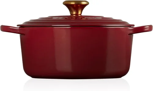 Miniatura 4 de Le Creuset Horno holandés redondo Signature de hierro fundido esmaltado, 4.5 cuartos de galón., Granate Granates