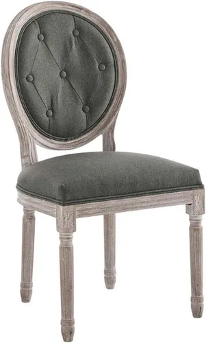 Modway EEI-4664-NAT-GRY Arise - Silla auxiliar de tela tapizada francesa vintage, color gris natural