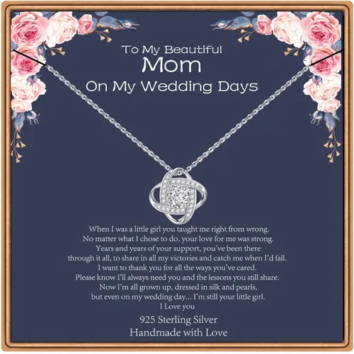 Collar de regalo para mujeres y niñas, collar de plata de ley 925, joyería para mamá, hija, tía, abuela, esposa, hermana, novia, día de la madre,
