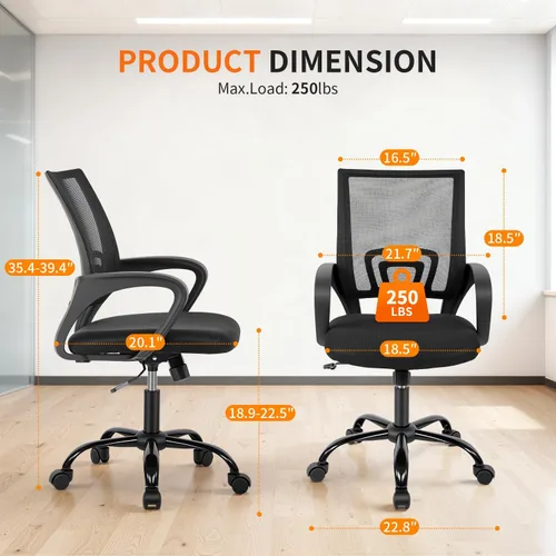 Miniatura 3 de BestOffice Silla de Oficina Ergonómica Barata Silla de Escritorio de Malla Silla de Computadora Soporte Lumbar Ejecutiva Moderna Taburete Ajustable