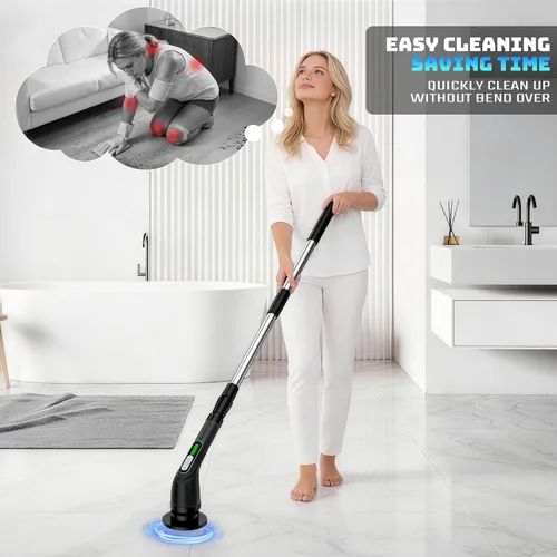 Miniatura 4 de Highyes Limpiador eléctrico giratorio, potente cepillo de limpieza de 2 velocidades, IPX7 impermeable con 7 cabezales de cepillo reutilizables