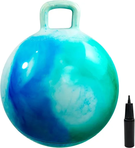 Miniatura 10 de Pelota Hopper, pelota saltarina con asas, juguetes Hoppity Hop de 20 pulgadas, juguetes para sentarse y rebotar para niños y niñas Sonrisa azul
