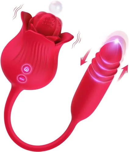 Vibrador Juguete Rosa para Mujer, Vibrador de Lengua Clitoral Juguetes Sexuales con 10 Modos de Velocidad, Consolador Punto-G Masajeador de Pezón