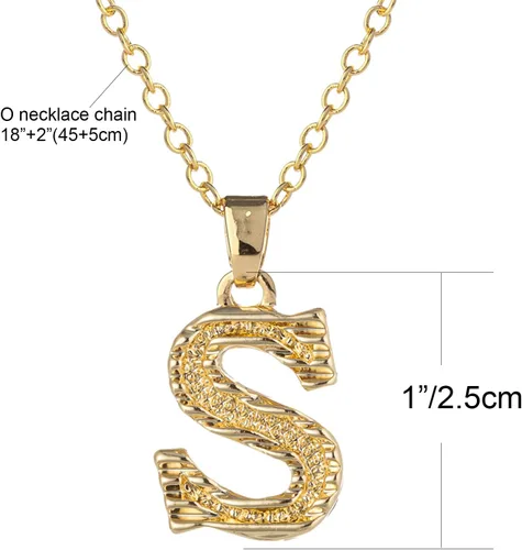 Miniatura 2 de SAELACY Collar con inicial para mujeres, hombres y niños, chapado en oro de 14 quilates, 26 letras con nombre, cadena de collar con extensión de 2