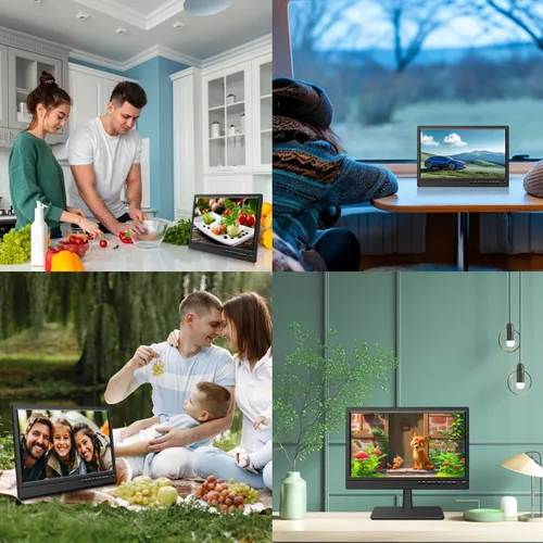 Miniatura 4 de Feihe TV de cocina pequeña de 14 pulgadas: sintonizador digital ATSC, puertos HDMI/USB/TF/auriculares, control remoto para cocina/dormitorio/RV