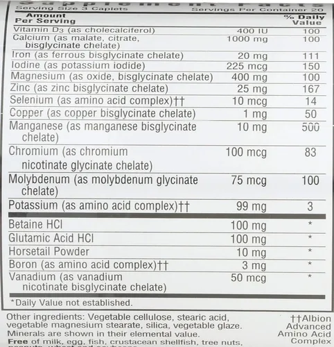 Miniatura 4 de Bluebonnet Nutrition Multiminerales quelados de alta potencia, minerales quelados Albion, sin soja, sin gluten, sin OMG, certificado Kosher, sin