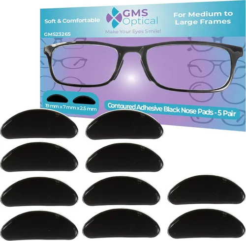 Miniatura 12 de GMS Optical® 0.98 pulgadas Almohadillas de nariz para anteojos antideslizantes de suave silicona moldeada adhesiva con apoyo súper adherente - 5