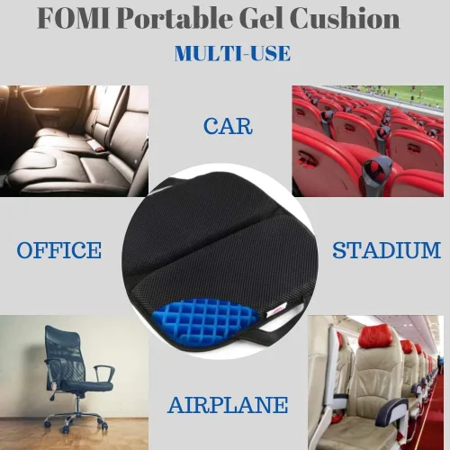 Miniatura 6 de FOMI Cojín de asiento portátil de gel de alta calidad (15 x 17 pulgadas) Cómodo cojín ortopédico para automóvil, silla de oficina, silla