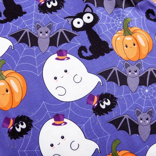 Miniatura 6 de 1-6T - Vestido de manga larga con estampado de calabaza fantasma, ropa de invierno