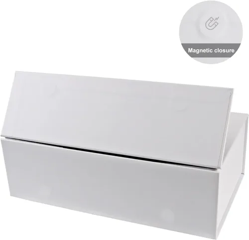 Miniatura 4 de Caja de regalo blanca de 12" x 6" x 4" con tapa de cierre magnético, cajas de regalo para damas de honor, caja linda, caja de regalo de cumpleaños