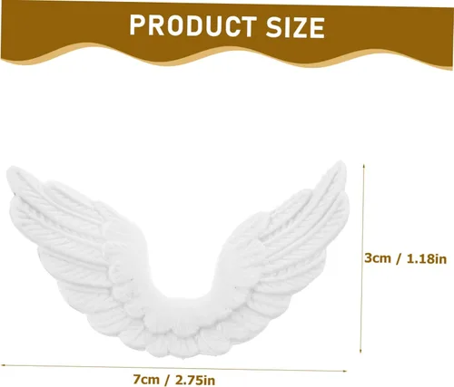 Miniatura 2 de 24 piezas de alas de ángel de plástico adornos de Navidad DIY manualidades accesorios de plástico alas de ángel para manualidades adornos blancos
