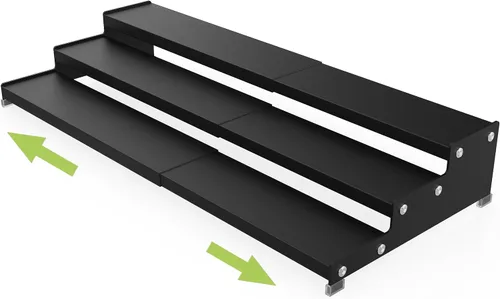 Jojocross Organizador de especias para gabinete, almacenamiento de especias expandible de 3 niveles, ideal para armarios de cocina, armario, Negro