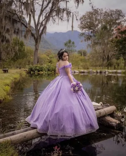 Miniatura 3 de Youjiayi Vestidos de quinceañera florales 3D para mujer, vestidos largos de tul hinchados, vestidos de baile de graduación con hombros descubiertos