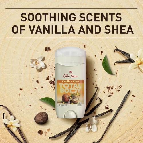 Miniatura 7 de Old Spice Desodorante en barra para todo el cuerpo para hombres, sin aluminio, aroma a vainilla + manteca de karité, protección contra el olor 24/7