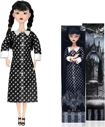 Miniatura 16 de Dumwick Muñeca Adams de 11.5" con Caja de Regalo, Tacones Altos, Vestido Negro y Cabello, Regalo de Juguetes Perfecto para Navidad y Cumpleaños