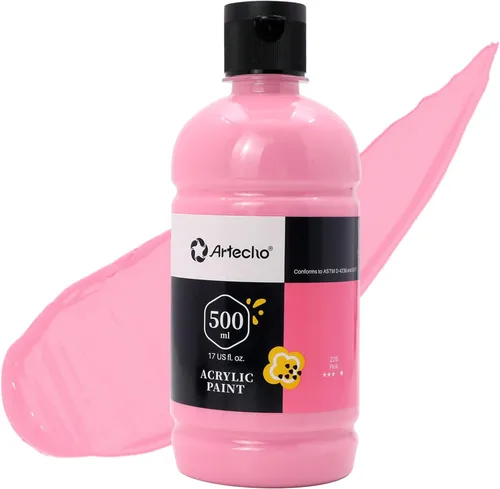Miniatura 15 de Artecho Pintura Acrílica Oro - Botella Grande 500ml / 17oz, Pintura para Manualidades para Lienzo, Rocas, Madera, Tela, Cerámica, No Tóxica Dorado