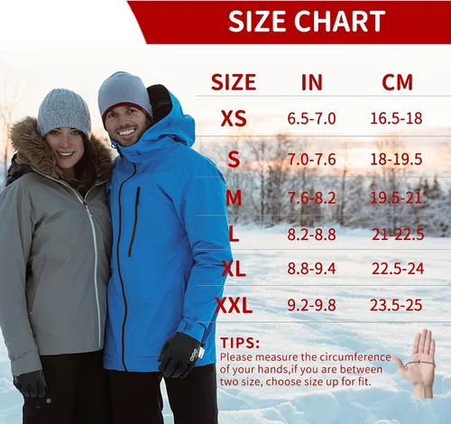 Miniatura 7 de HANDLANDY Guantes de invierno para hombres y mujeres, aislados impermeables para clima frío, guantes térmicos para ciclismo, esquí, equitación