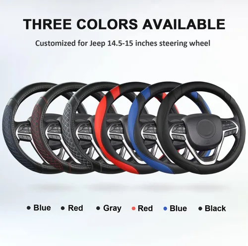 Miniatura 5 de West Llama Funda Personalizada para Volante de Coche para Jeep Grand Cherokee, Wrangler, Compass, Gladiator, Cherokee 36.8-38.1 cm