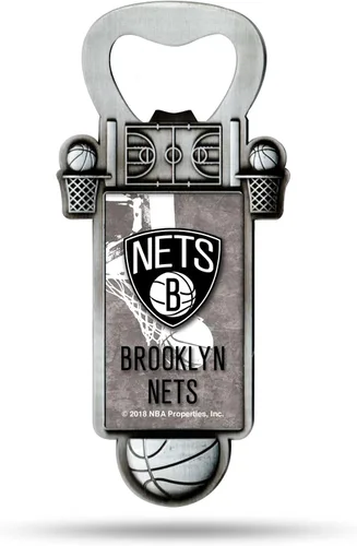Miniatura 22 de Rico Industries Abrebotellas magnético de baloncesto de la NBA, acero inoxidable, imán fuerte para exhibir en el refrigerador