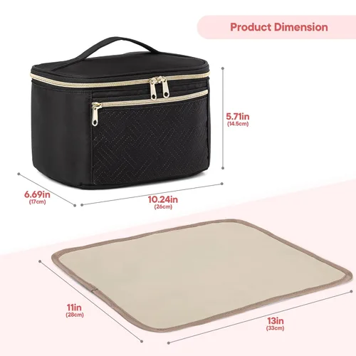 Miniatura 6 de Fasrom Bolsa de extracción de leche portátil compatible con bombas manos libres Momcozy Medela y Elvie, funda de transporte portátil con alfombrilla