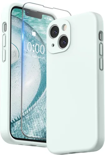 Miniatura 28 de SURPHY Funda compatible con iPhone 13 Mini con protector de pantalla, (protección de cámara y forro de microfibra suave), funda de silicona líquida