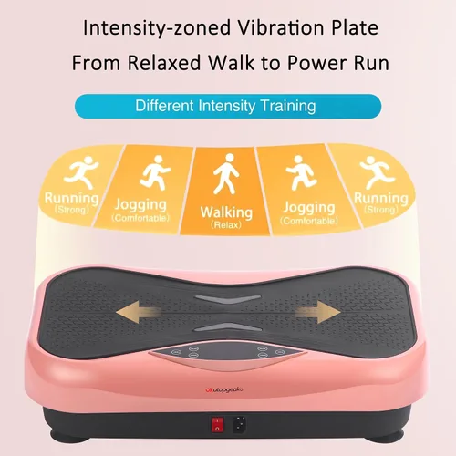 Miniatura 5 de Whole Body Vibration Plate Exercise Machine – Power Vibrating Plate for Lymphatic Drainage Weight Loss, Shake Plate Exercise Platform with Touch Rosa